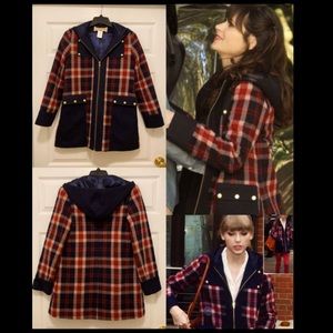 small MADCHEN Anthropologie plaid wool winter coat